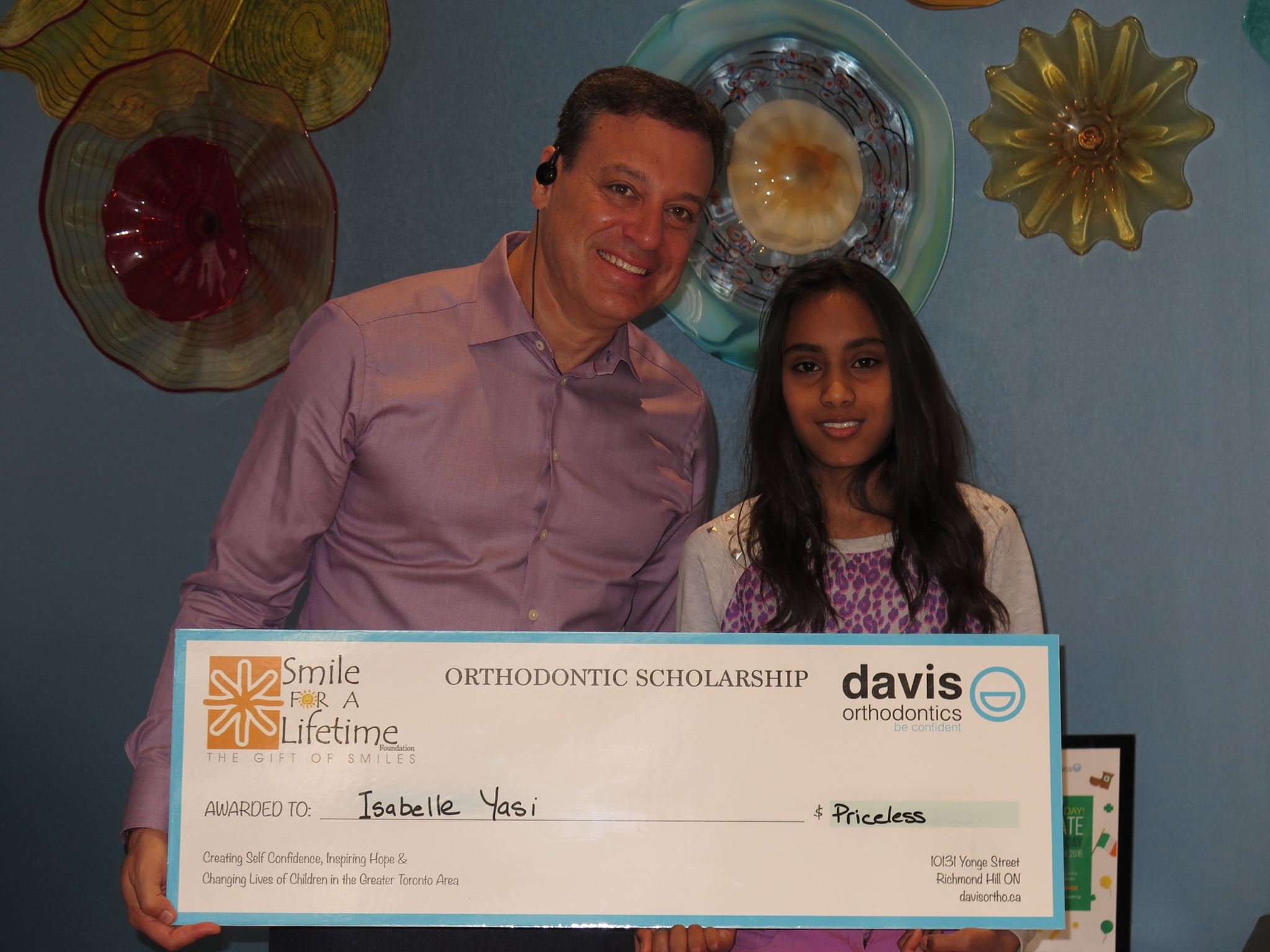 The team at Davis Orthodontics would like to congratulate Isabelle as one of our Smile For A Lifetime recipients! The doctors here are thrilled to be able to provide you with this award!